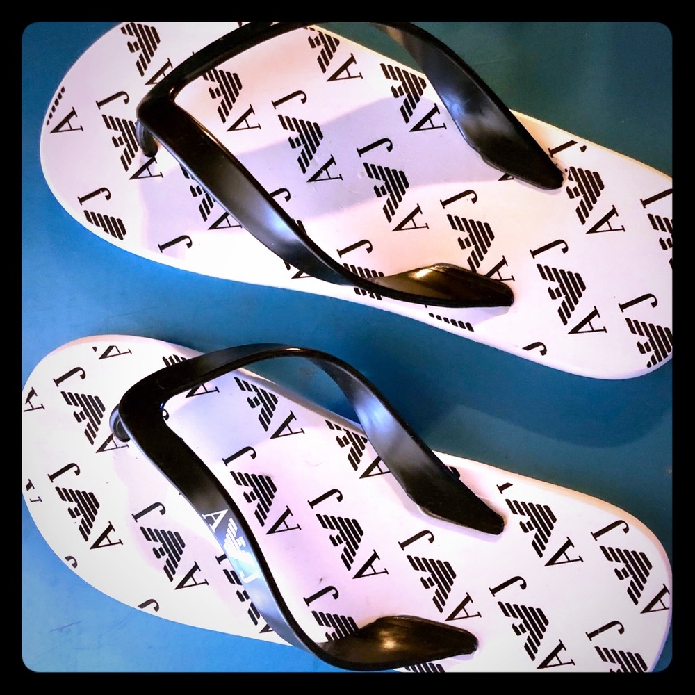 Armani flip-flops